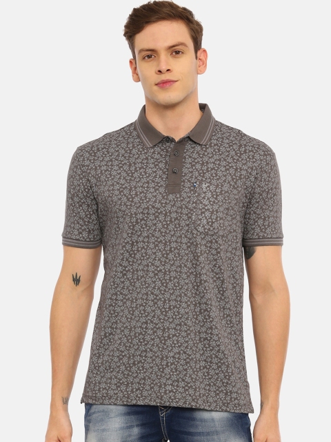 Classic Polo Men Grey Printed Polo Collar T-shirt