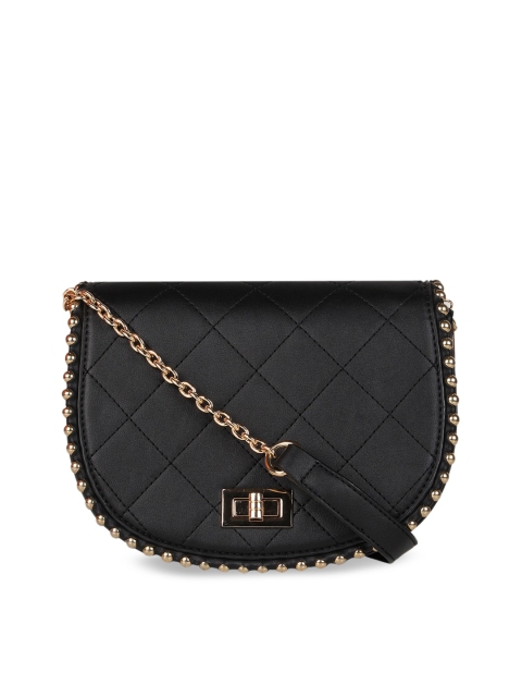 Rocia Black Solid Sling Bag