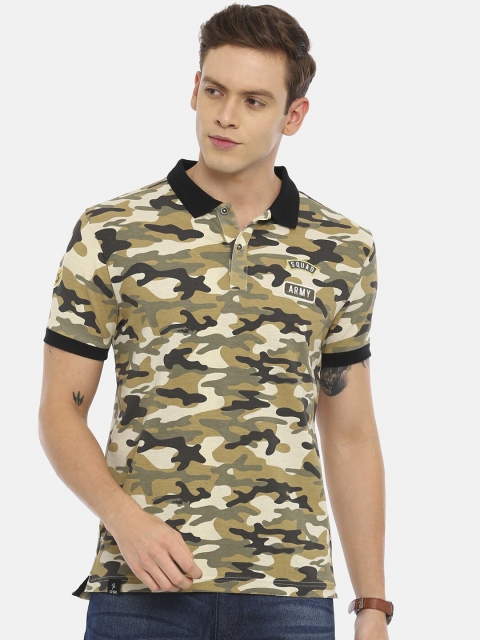 Classic Polo Men Multicoloured Camouflage Print Polo Collar T-shirt, Multi