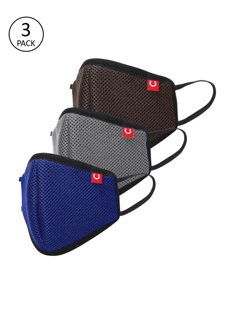Blacksmith Unisex 7Ply 3Pcs Protective Outdoor Face Masks, Blue