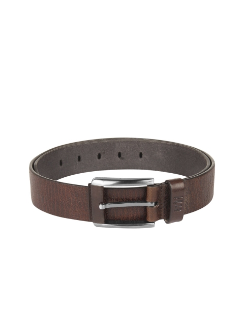 echt Men Brown Solid Leather Belt
