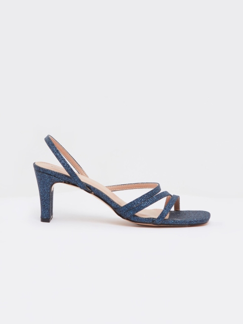 shoexpress Women Navy Blue Embellished Block Heels