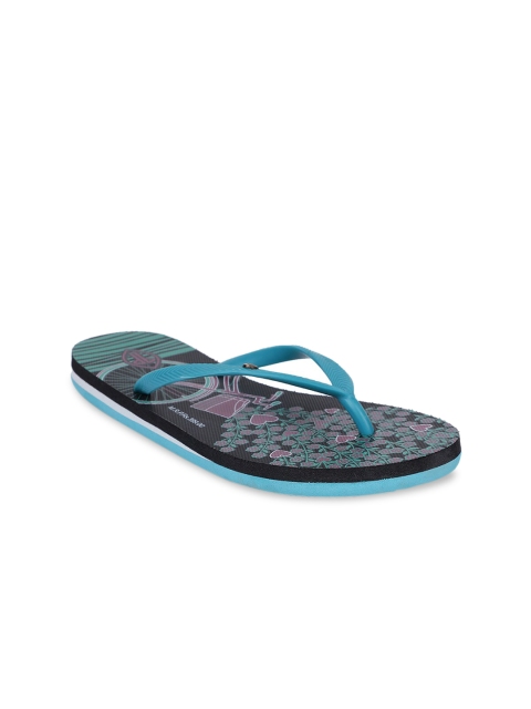 Bata Women Blue Printed Thong Flip-Flops