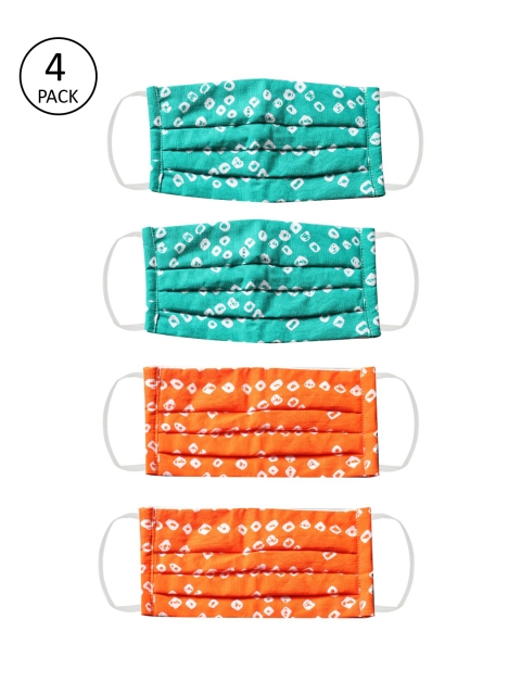 Bellofox Unisex 4 Pcs 3Ply Protective Outdoor Face Masks, Green