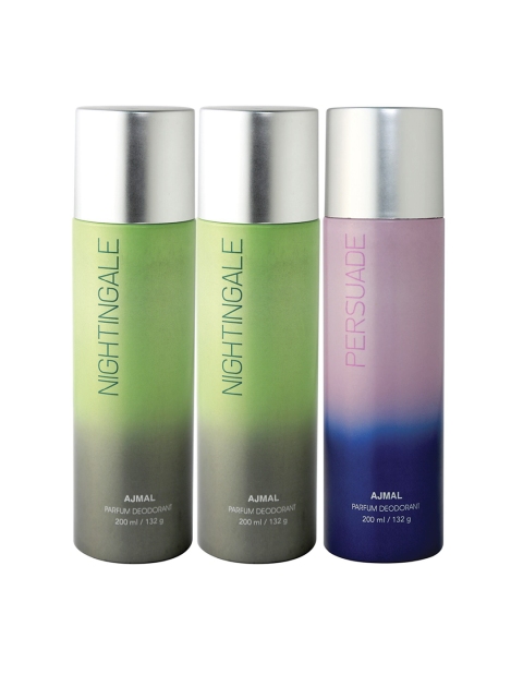 Ajmal Unisex Pack of 3 Deodorants, Multi