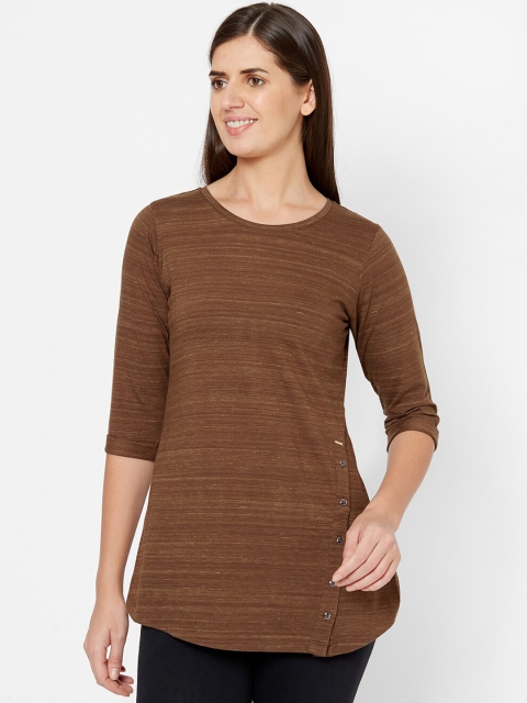 Juliet Women Brown Solid Lounge Tshirt