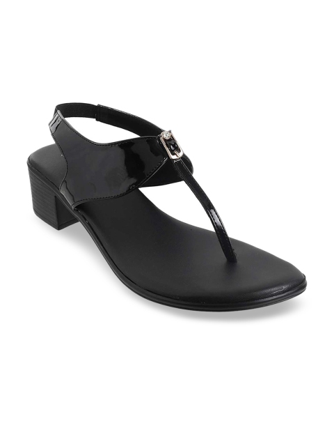 Metro Women Black Solid Block Heels