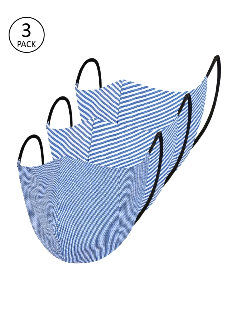 Impulse Unisex Blue Pack Of 3 Reusable 4-Ply Cloth Masks