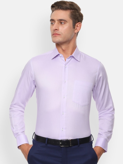 Van Heusen Men Purple Regular Fit Solid Formal Shirt