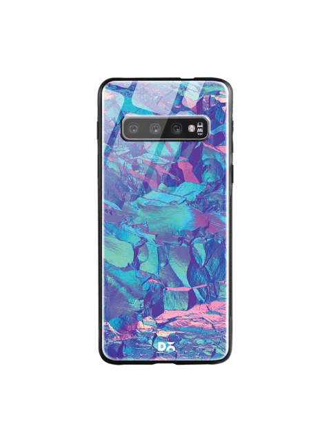 DailyObjects Blue & Pink Frosted Holo Stone Samsung Galaxy S10 Glass Case
