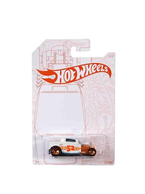 Hot Wheels Unisex Kids White & Black Pearl & Chrome 32 Ford Car Toy Vehicle