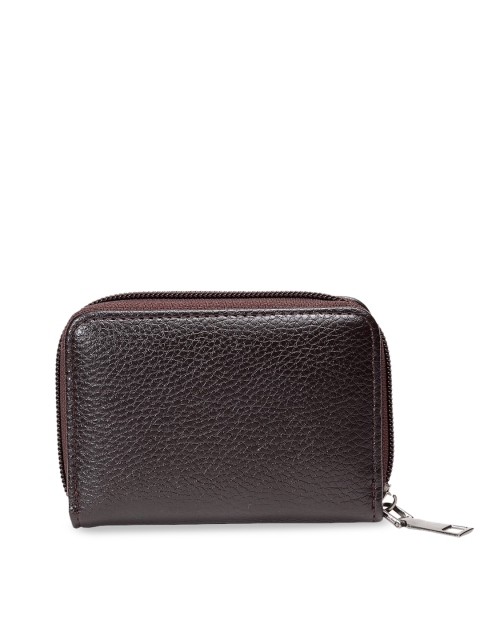 Apsis Unisex Coffee Brown Solid Card Holder