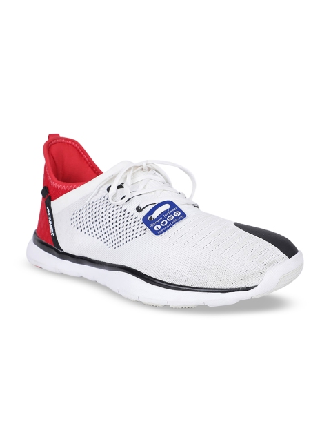 Power Men White & Red Colourblocked Sneakers