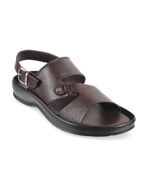 Metro Men Brown Leather Comfort Sandals