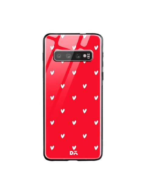 DailyObjects Red & White Bundle Heart Scarlet Samsung Galaxy S10 Glass Case