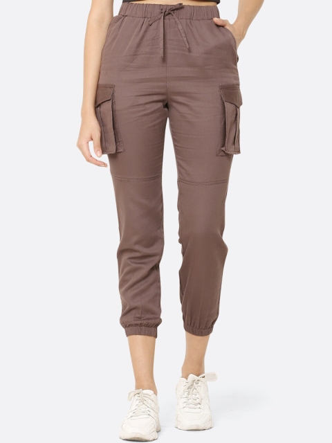 QUIERO Women Brown Regular Fit Solid Cargos