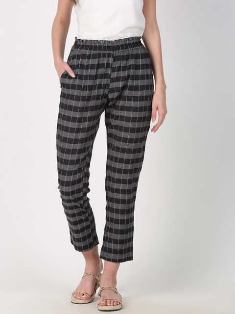 Saffron Threads Women Black Original Regular Fit Checked Regular Trousers
Saffron Threads Women Black Original Regular Fit Checked Regular Trousers