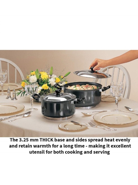 Hawkins Black & Silver-Toned Futura Nonstick Induction Base Cook-N-Serve Stewpot With Stainless Steel Lid 3 Ltr
Hawkins Black & Silver-Toned Futura Nonstick Induction Base Cook-N-Serve Stewpot With Stainless Steel Lid 3 Ltr