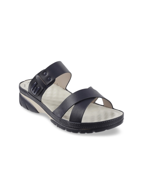 Metro Women Navy Blue Solid Sandals