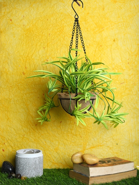 PolliNation Yellow Artificial Baby Spider Bush in Jute Planter with Hanging Metal Stand
PolliNation Yellow Artificial Baby Spider Bush in Jute Planter with Hanging Metal Stand