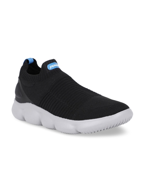 Power Men Black Slip-On Sneakers