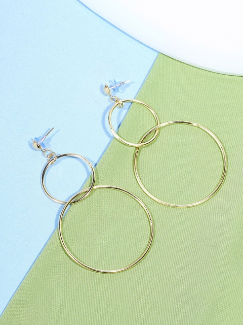 ZeroKaata Gold-Plated Circular Handcrafted Drop Earrings