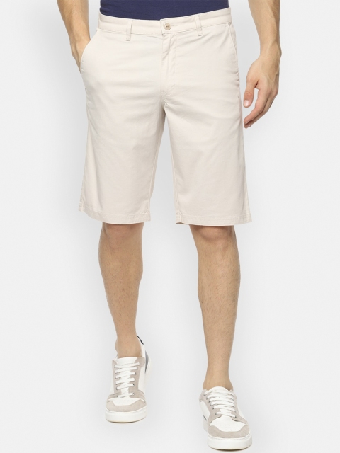 Van Heusen Sport Men Off White Solid Regular Shorts