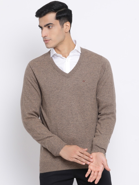 Monte Carlo Men Brown Solid Woolen Pullover