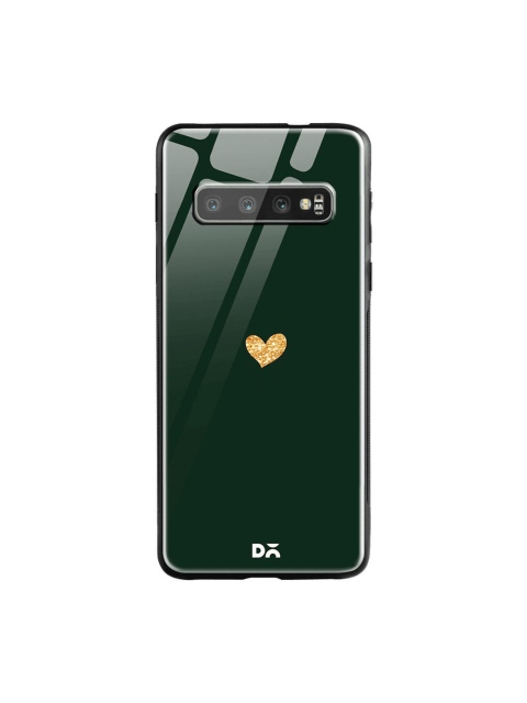 DailyObjects Green & Beige Sparkle Heart Samsung Galaxy S10 Glass Case