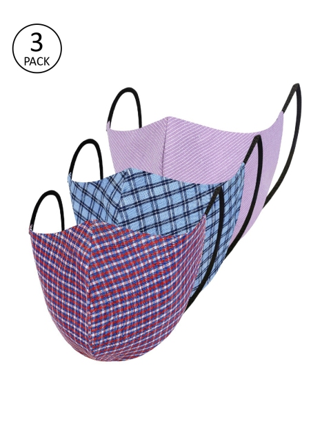 Impulse Unisex Multicoloured Pack Of 3 Reusable 4-Ply Cloth Masks, Multi