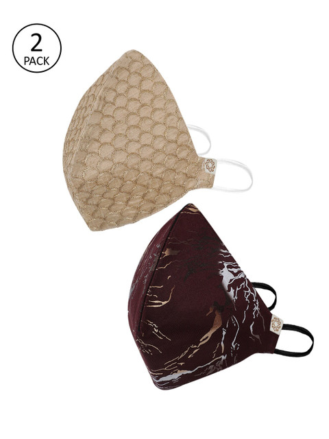 VASTRAMAY Adults Pack of 2 Reusable 4-Layers Cloth Masks, Maroon 
VASTRAMAY Adults Pack of 2 Reusable 4-Layers Cloth Masks, Maroon