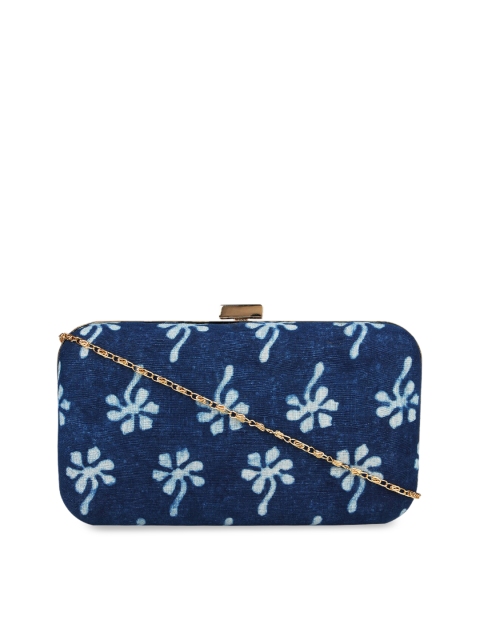 Vivinkaa Blue Printed Box Clutch