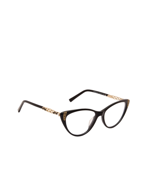 David Blake Women Black Solid Full Rim Cateye Frames EWDB2296NW600323C1