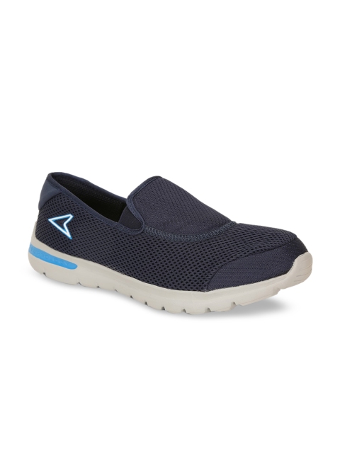 Power Men Navy Blue Mesh Walking Shoes