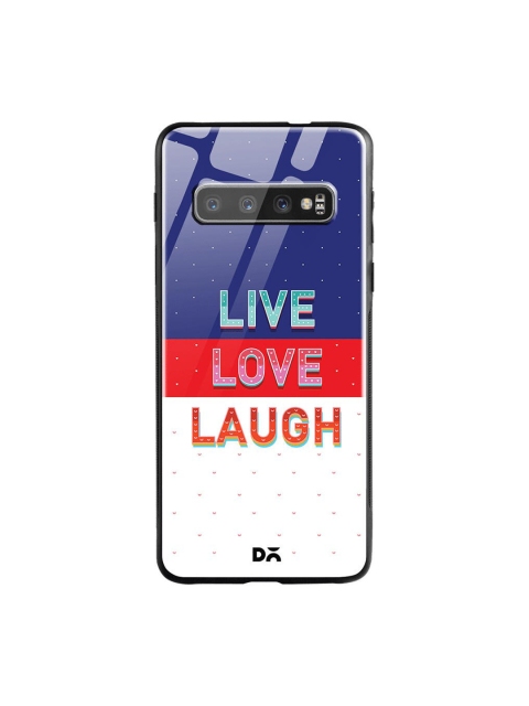 DailyObjects Blue & Red Live Love Laugh Tricolour Samsung Galaxy S10 Shock Absorbent Glass Case