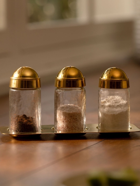 ellementry Pack Of 3 Cantina Salt & Pepper Shakers, Transparent