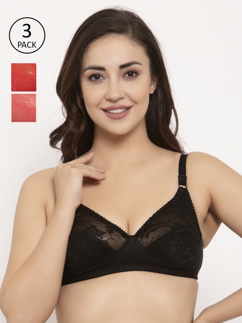 GRACIT Pack Of 3 Self Design Non-Wired Non Padded Balconette Bras PW3-01-03-15, Black
GRACIT Pack Of 3 Self Design Non-Wired Non Padded Balconette Bras PW3-01-03-15, Black