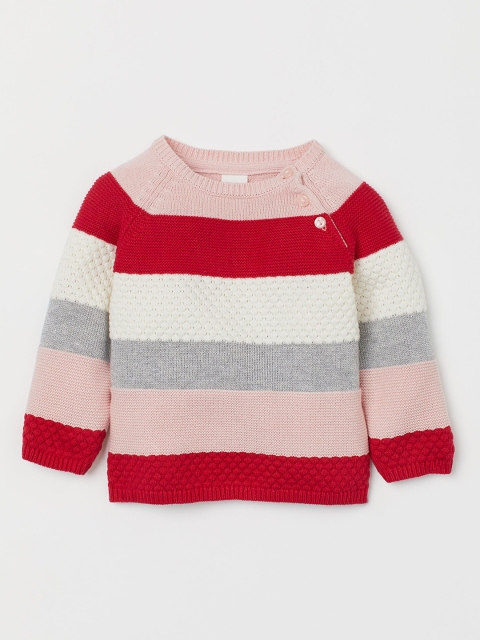 H&M Girls Pink & Grey Knitted Jumper