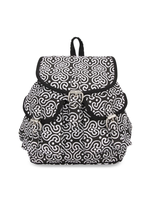 Vivinkaa Women Black & White Ethnic Motif Print Backpack