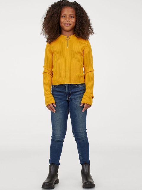 H&M Girls Blue Solid Super Soft Skinny Fit Jeans
