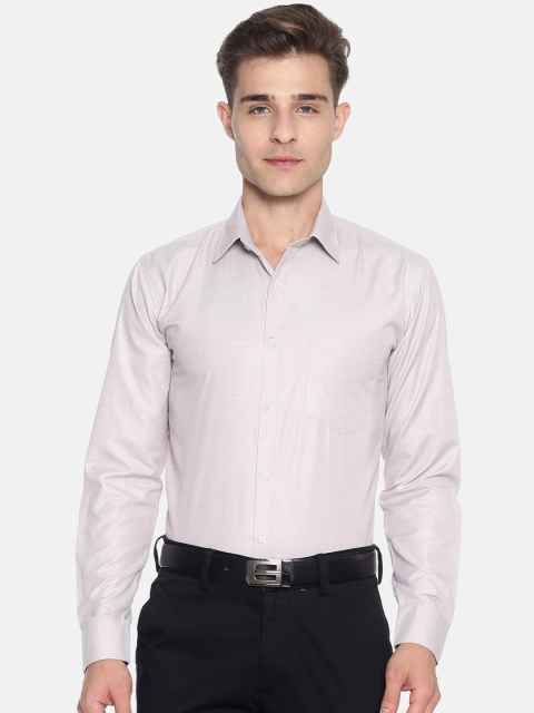 Instafab Men Grey Self Striped Formal Shirt