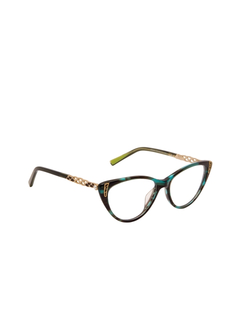 David Blake Women Green Solid Full Rim Cateye Frames EWDB2297NW600323C8