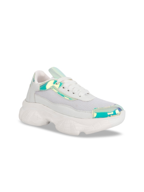 ZAPATOZ Women White PU High-Top Walking Shoes