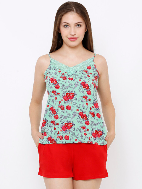 Heart 2 Heart Women Green & Red Printed Night suit
Heart 2 Heart Women Green & Red Printed Night suit