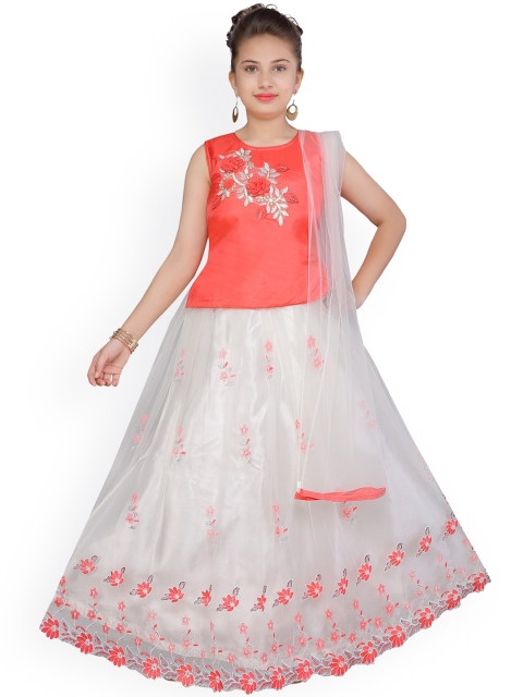 Aarika Girls Coral Red & White Embroidered Ready to Wear Lehenga & Blouse with Dupatta
Aarika Girls Coral Red & White Embroidered Ready to Wear Lehenga & Blouse with Dupatta