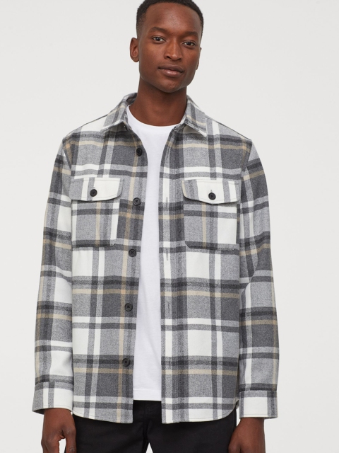H&M Men Grey Twill Shacket