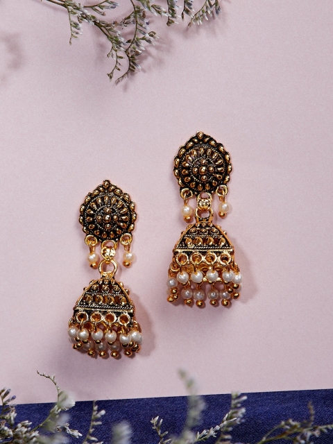 ZeroKaata Gold-Plated Dome Shaped Drop Earrings