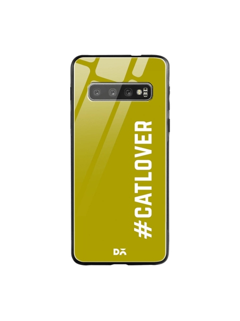 DailyObjects Green & White Cat Lover Samsung Galaxy S10 Shock Absorbent Glass Case