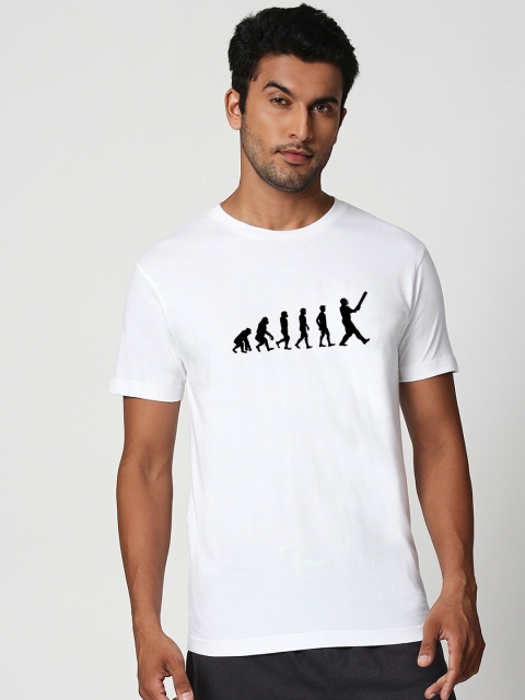 Bewakoof Men White & Black IPL Printed Round Neck T-shirt