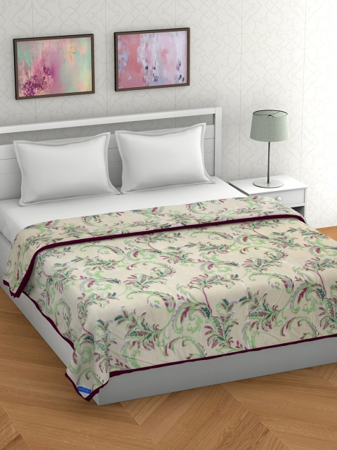 BOMBAY DYEING Cream-Coloured & Purple Floral Mild Winter 210 GSM Double Bed Blanket
BOMBAY DYEING Cream-Coloured & Purple Floral Mild Winter 210 GSM Double Bed Blanket